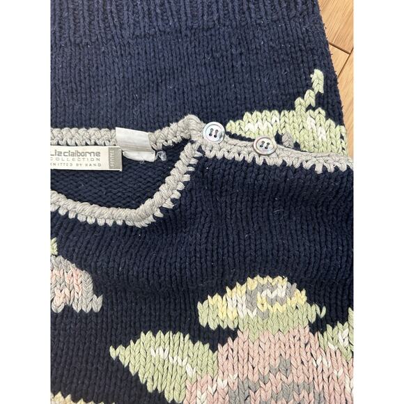 Liz Claiborne Navy Floral Women's Sweater - Picture 3 of 4